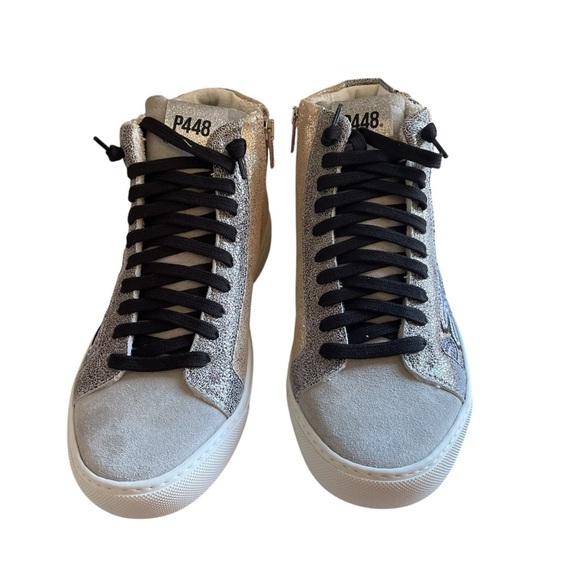 P448 High-Top Panama Sneaker Italian Made by Hand High Quality Sophisticated NWT - Picture 7 of 14